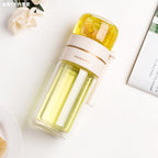 New tea and water separation glass double-layer portable office tea cup