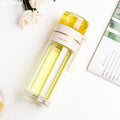 New tea and water separation glass double-layer portable office tea cup
