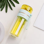 New tea and water separation glass double-layer portable office tea cup