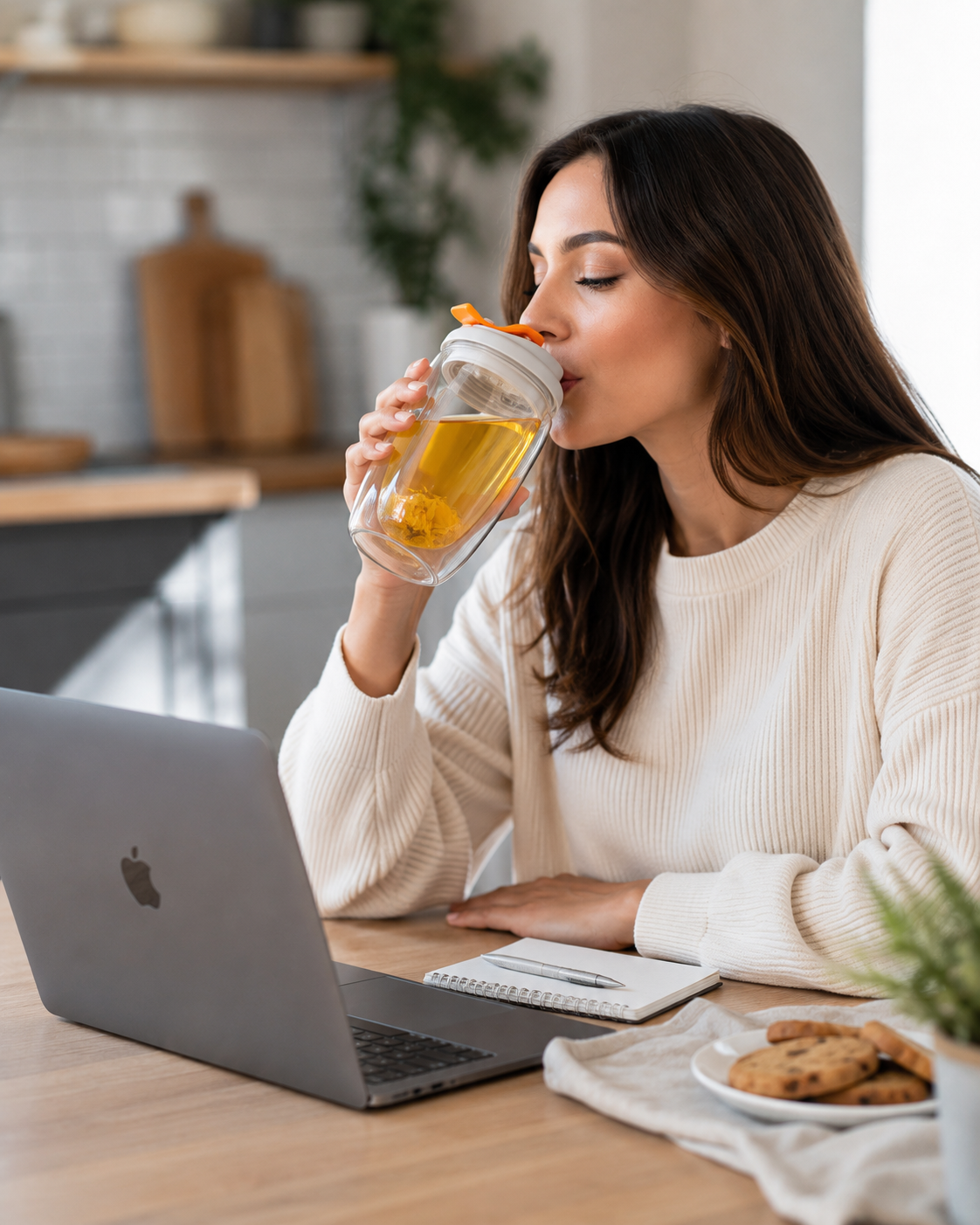 Double wall glass coffee cup filled with coffee
