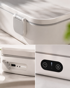 Electric lunch box with compatible home and car power cables