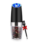 Battery-powered electric salt and pepper grinder with LED light