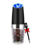 Battery-powered electric salt and pepper grinder with LED light
