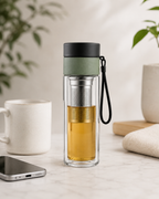 Glass tea infuser bottle brewing loose-leaf tea