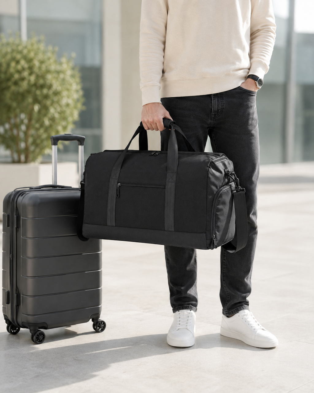 Large packable weekender bag with spacious interior