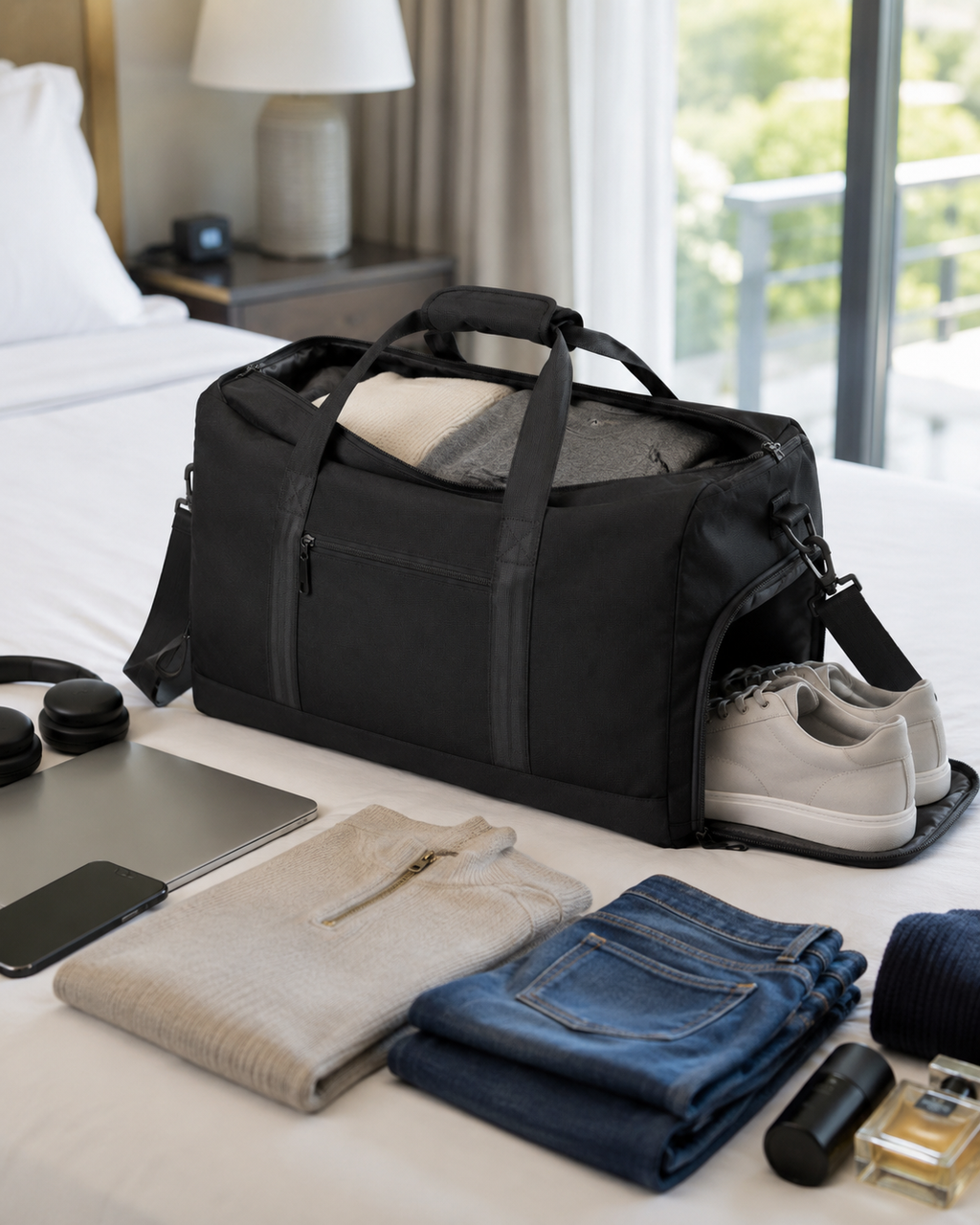 Lightweight foldable travel bag for gym and fitness days