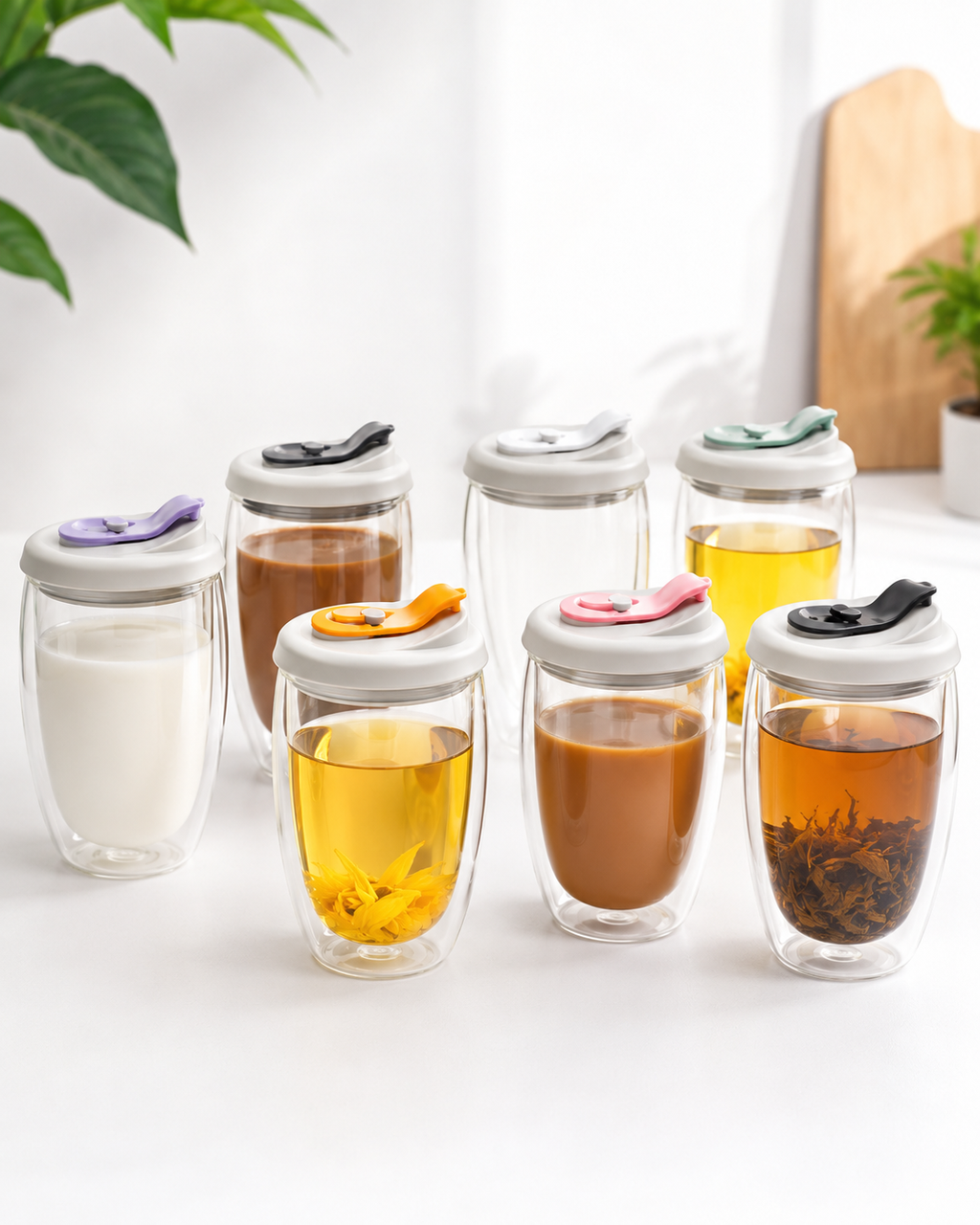 Tea-water separation design inside a glass tea infuser bottle