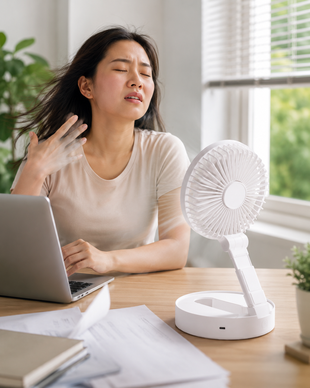 Portable mini desk fan for camping and outdoor travel