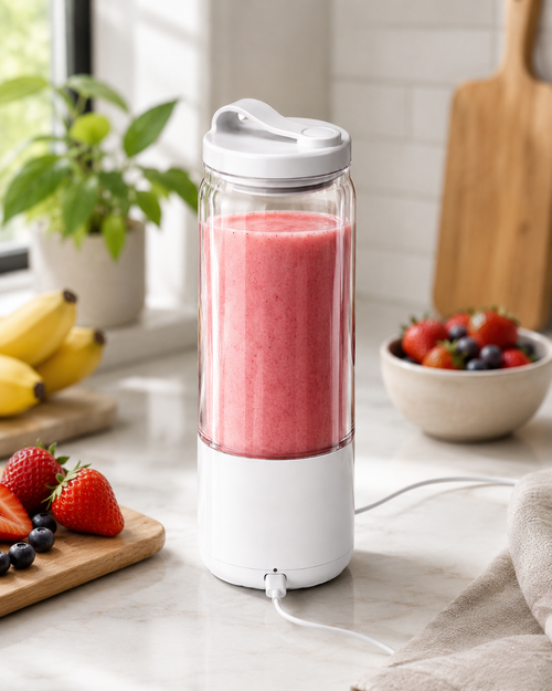 White USB rechargeable portable blender, 450ml